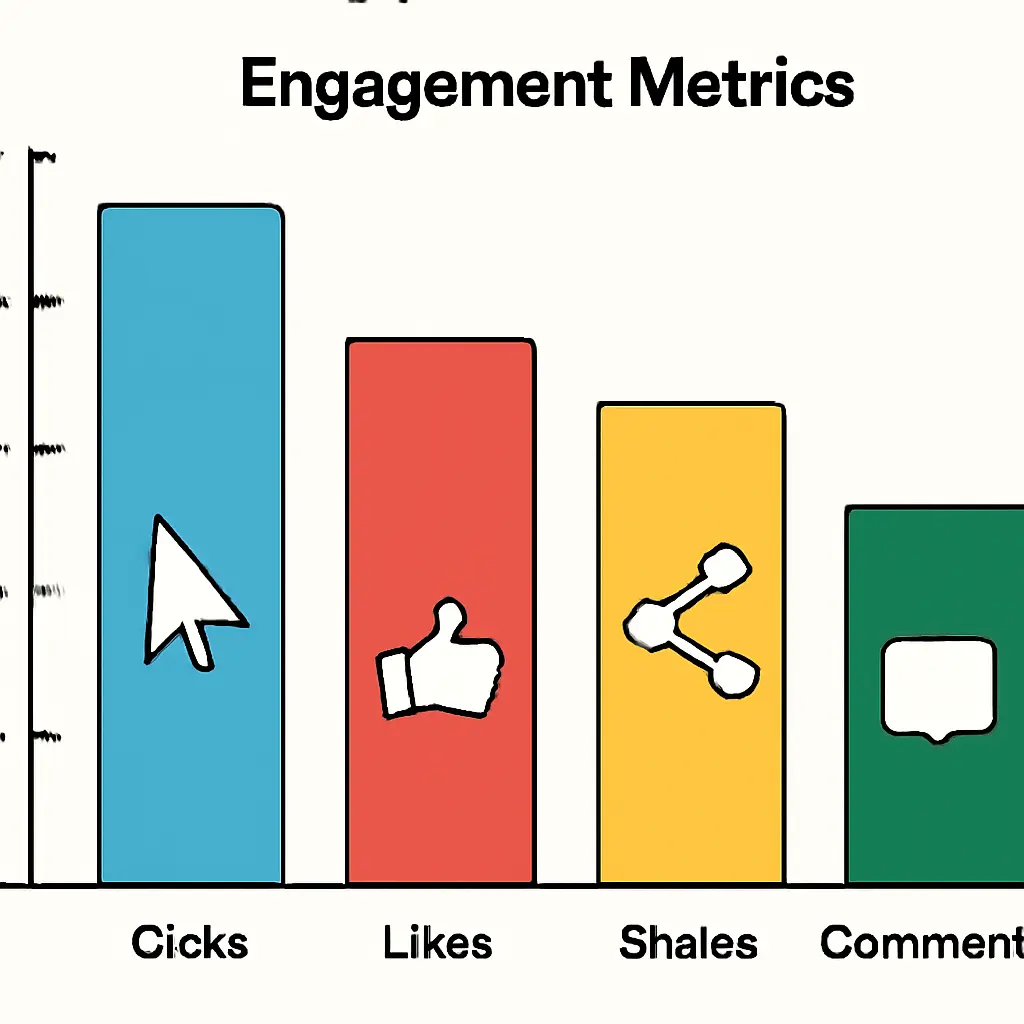 A simple bar chart showing engagement metrics