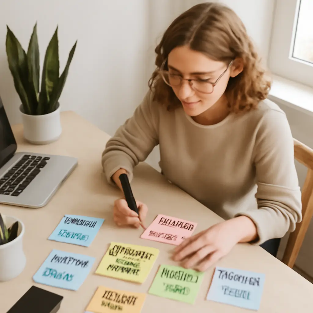 A creator planning content for different social platforms