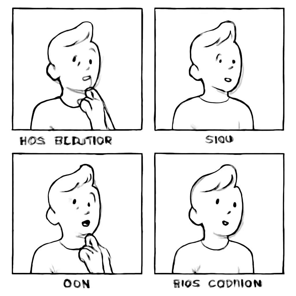 Simple storyboard sketches for a short meme video showing timing and caption ideas